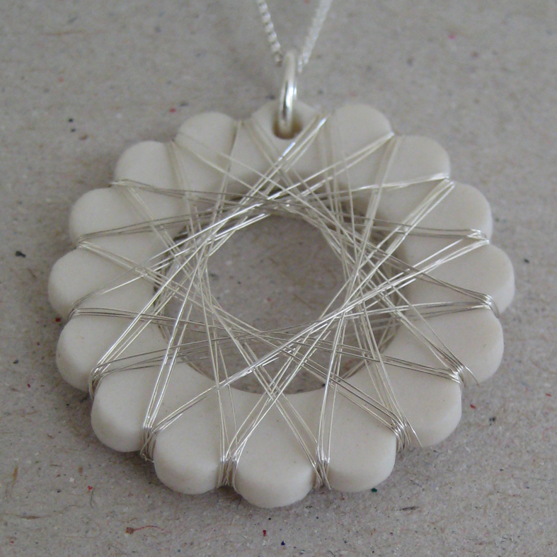 porselein hanger infinite zilver draad
