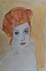 naar Egon Schiele aquarel
